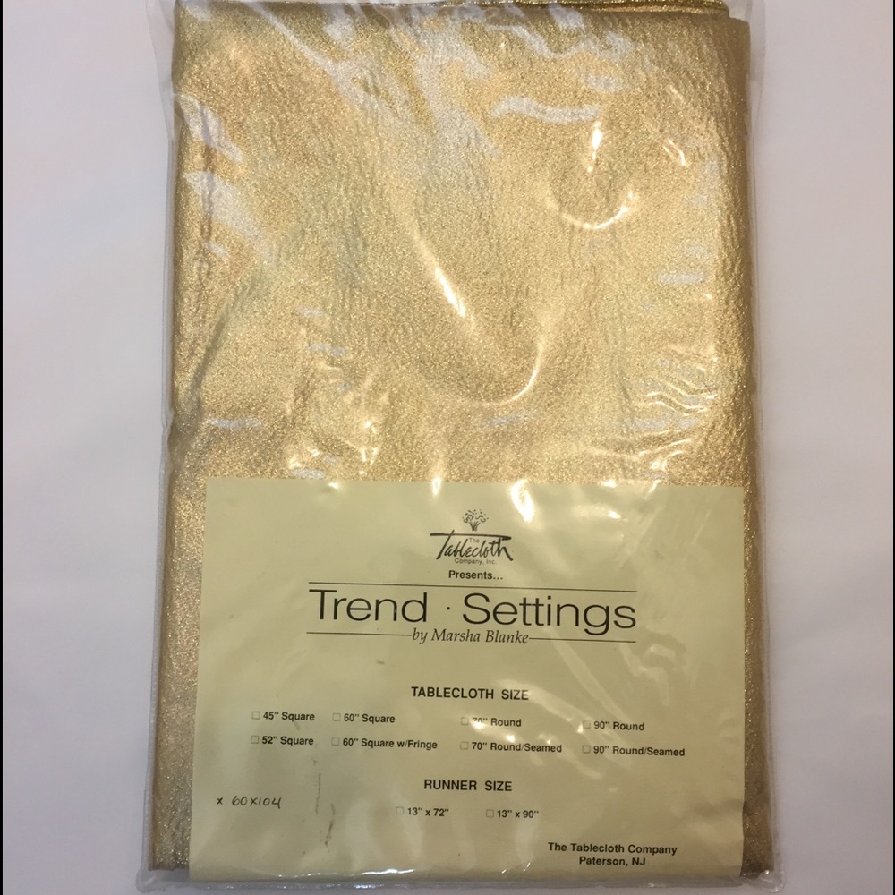 Holiday Gold  60”x 104” Rectangle Tablecloth‎ by Trend Settings